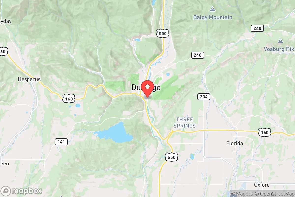 Map centered at 37.2647, -107.8741