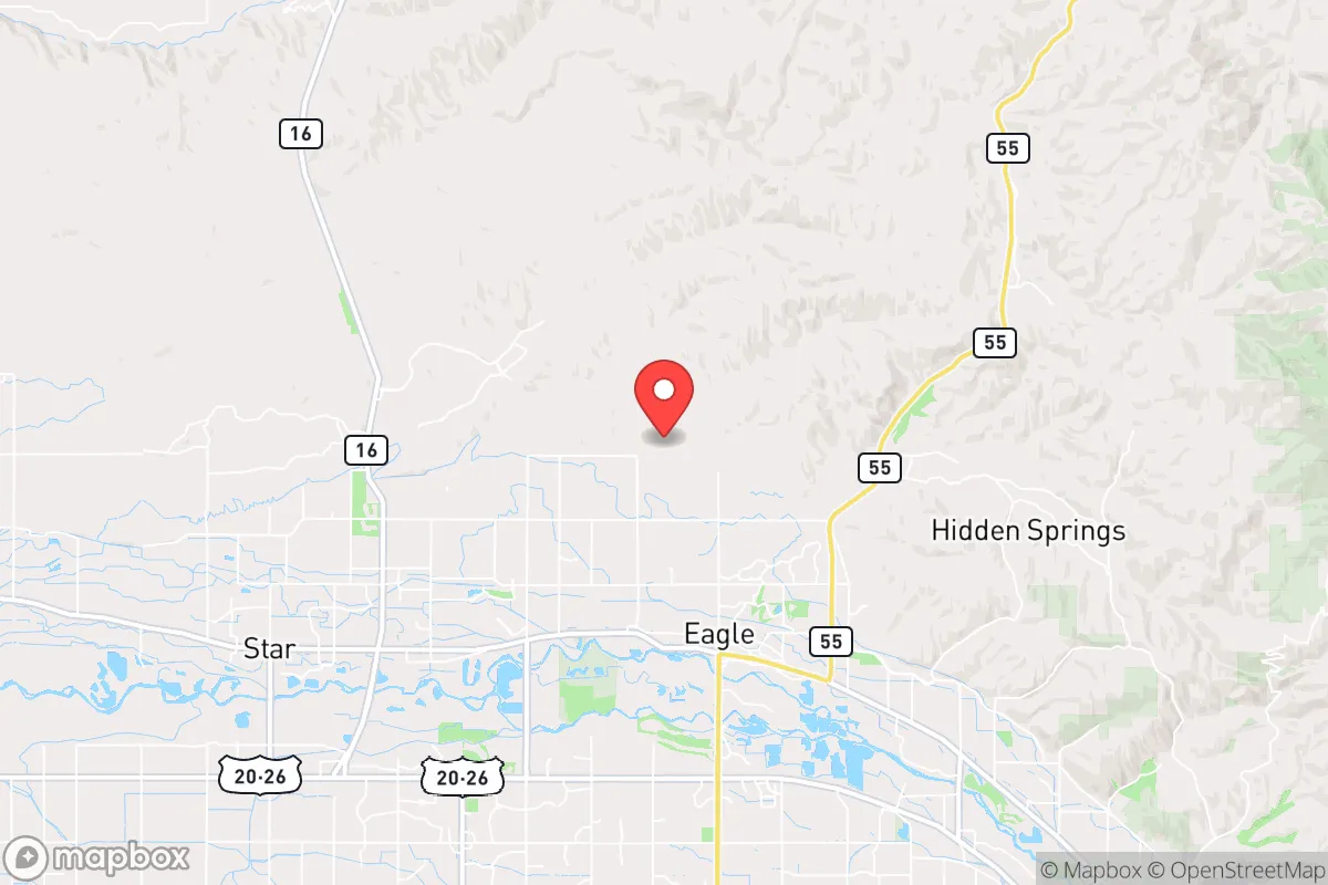 Map centered at 43.7383, -116.3711