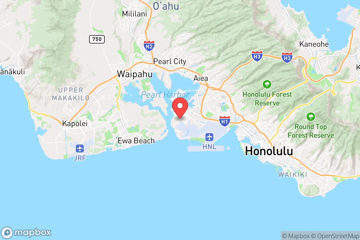 Map centered at 21.3376, -157.9574