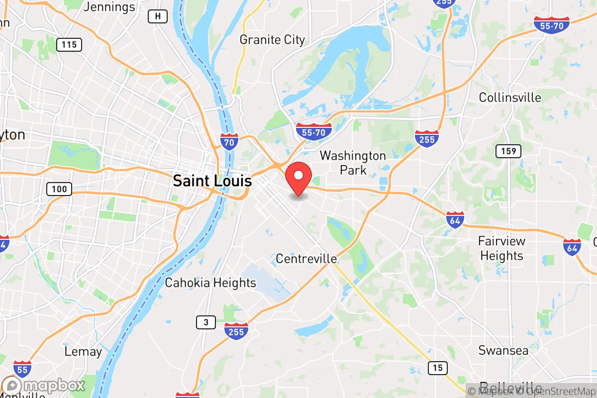 Map centered at 38.6155, -90.1305