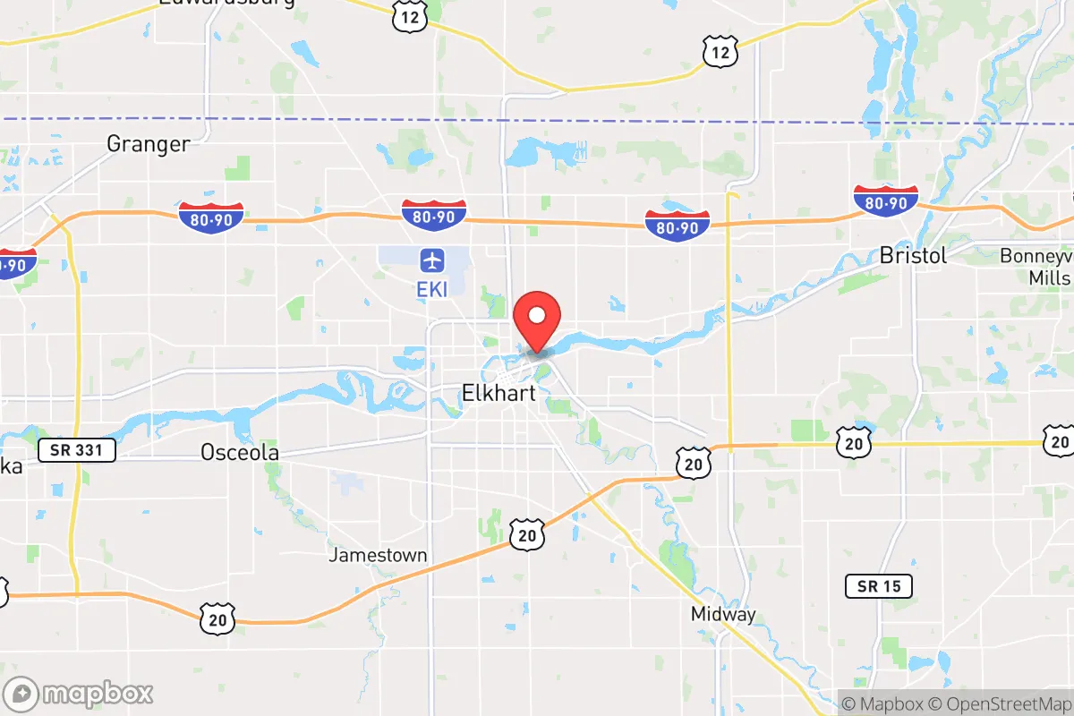Map centered at 41.6920, -85.9618