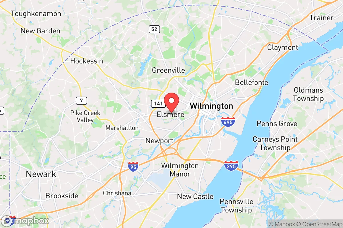 Map centered at 39.7384, -75.5946