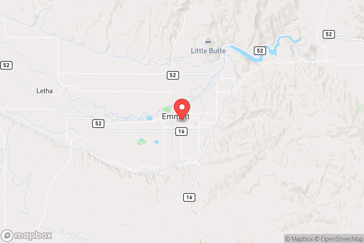 Map centered at 43.8693, -116.4920