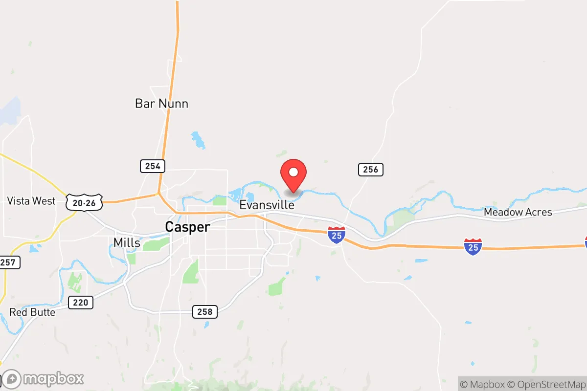 Map centered at 42.8662, -106.2507