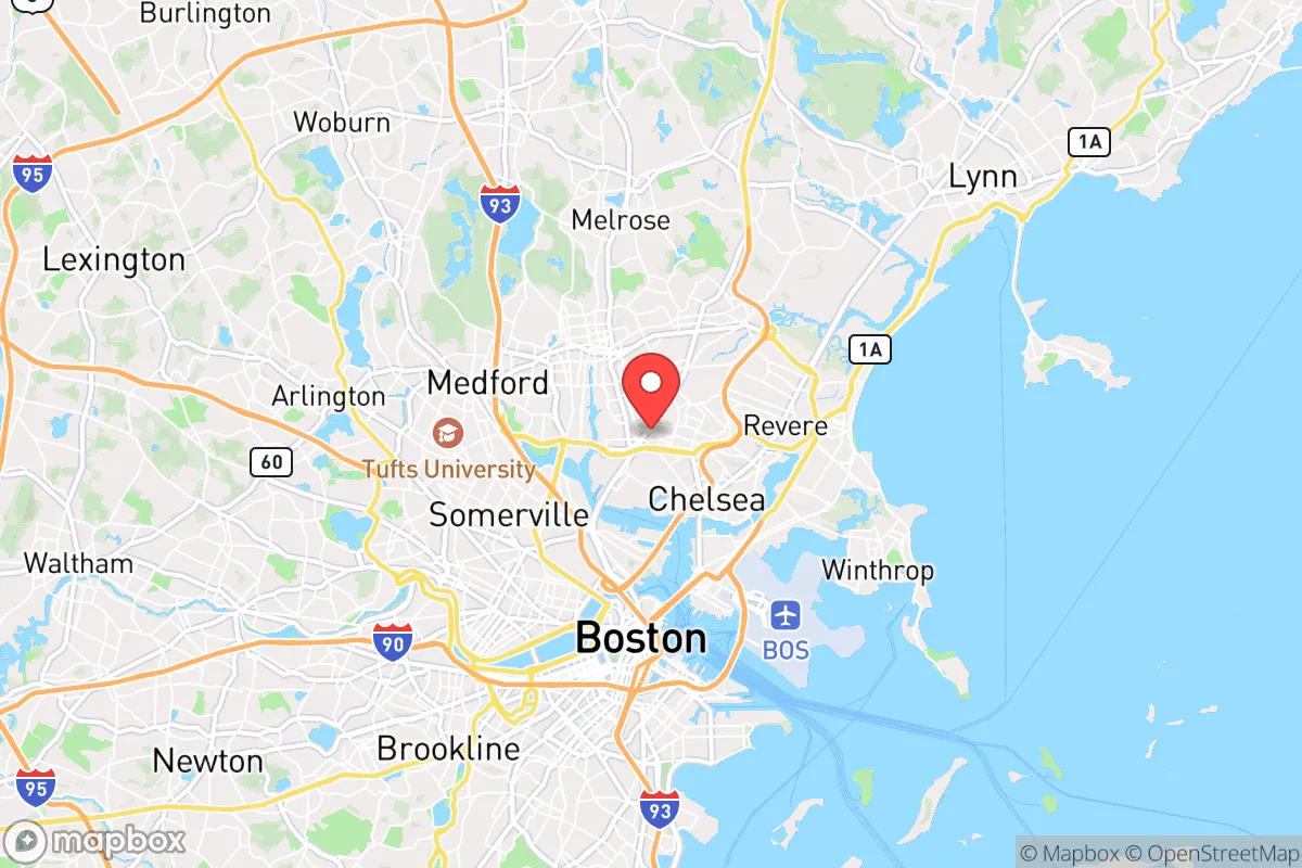 Map centered at 42.4064, -71.0545