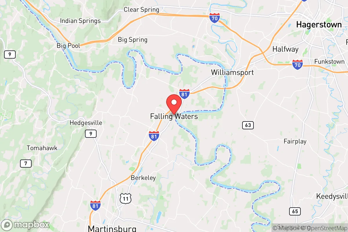 Map centered at 39.5595, -77.8906