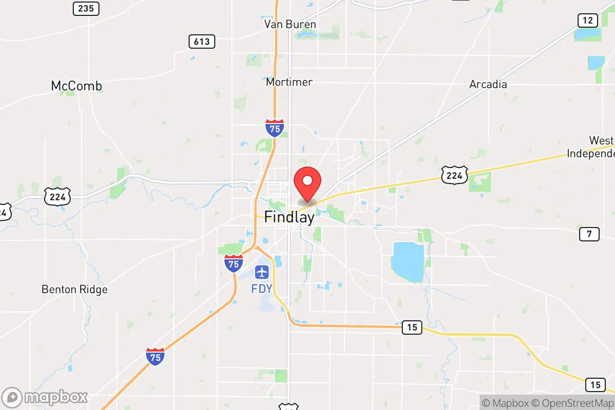 Map centered at 41.0474, -83.6379