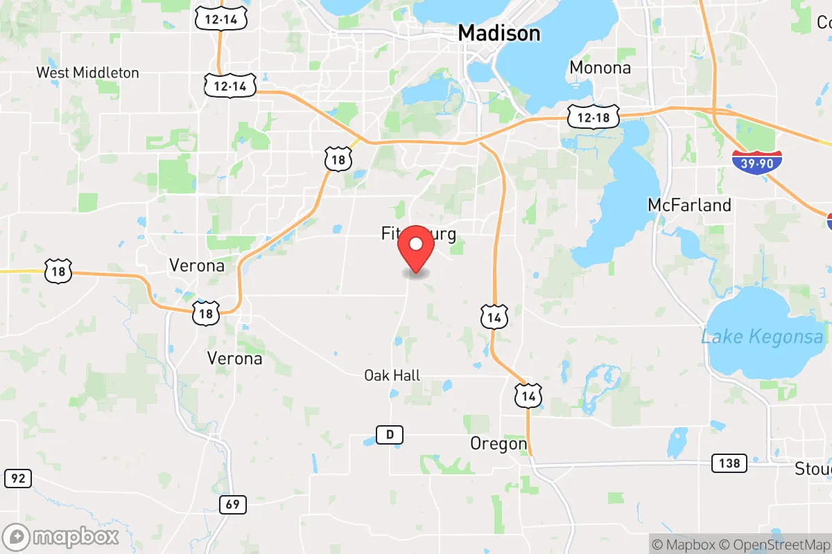 Map centered at 42.9863, -89.4252