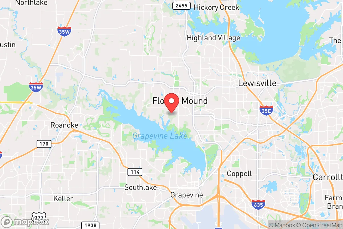 Map centered at 33.0344, -97.1146