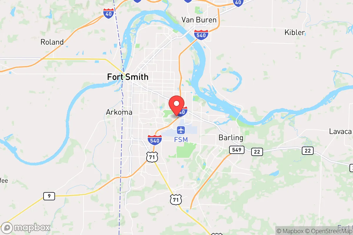 Map centered at 35.3493, -94.3695
