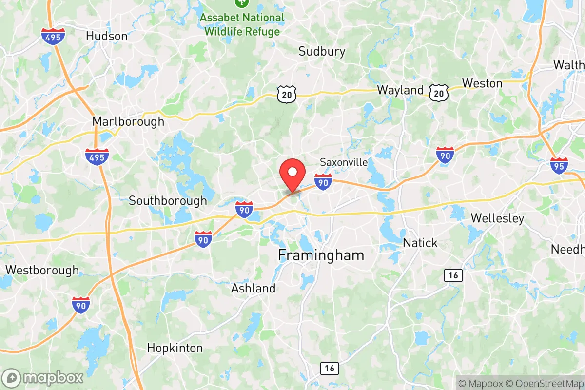Map centered at 42.3085, -71.4368