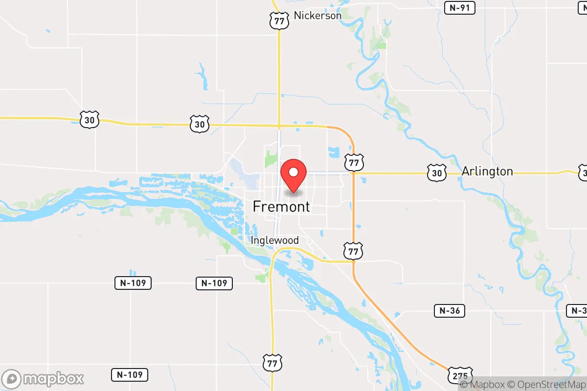 Map centered at 41.4396, -96.4872