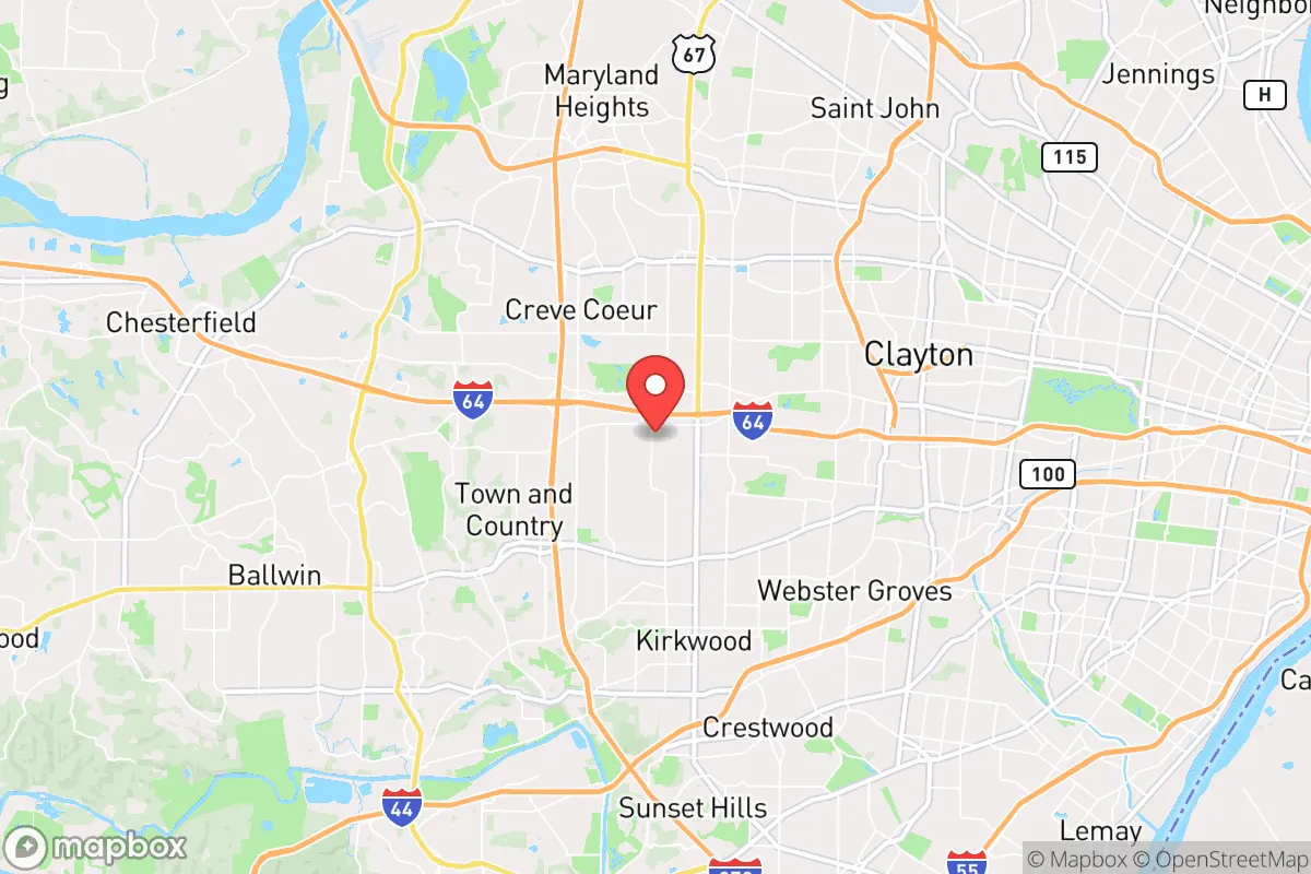 Map centered at 38.6301, -90.4190