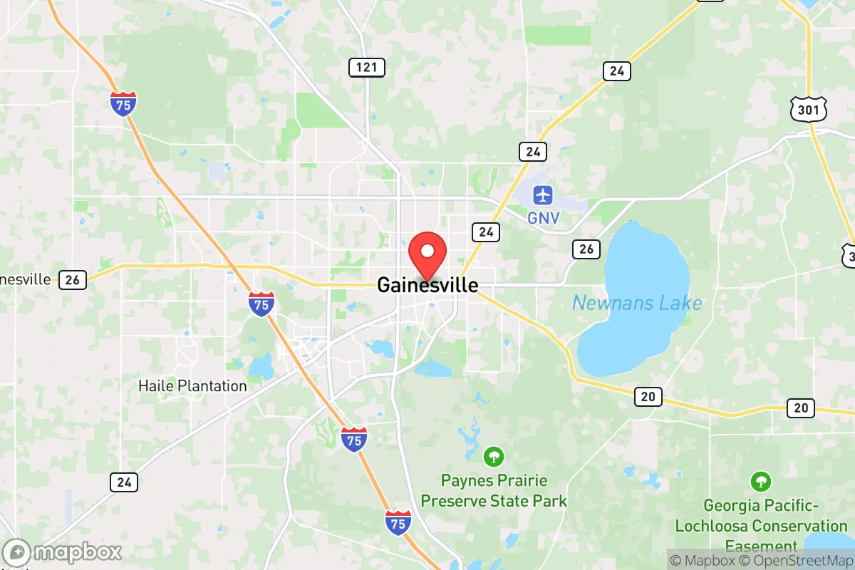 Map centered at 29.6793, -82.3464