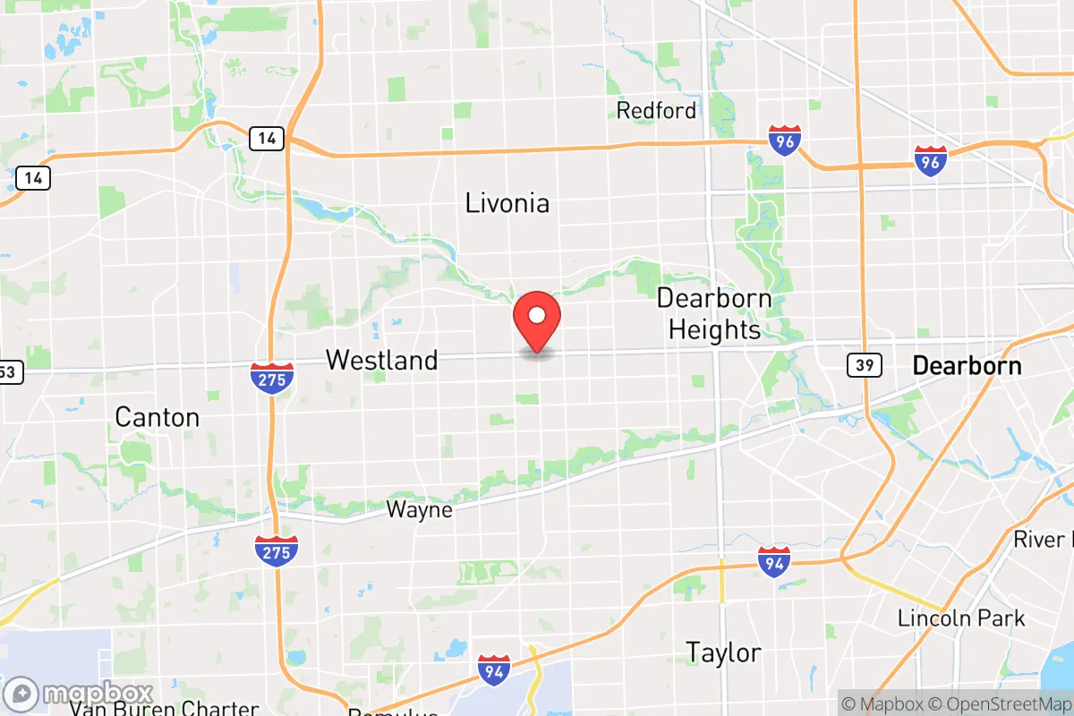 Map centered at 42.3244, -83.3412