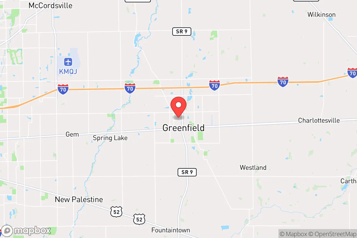 Map centered at 39.7934, -85.7740
