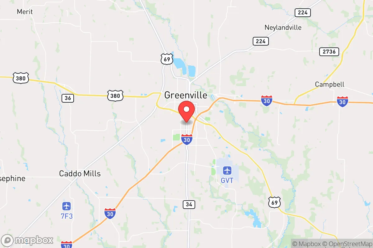 Map centered at 33.1116, -96.1099