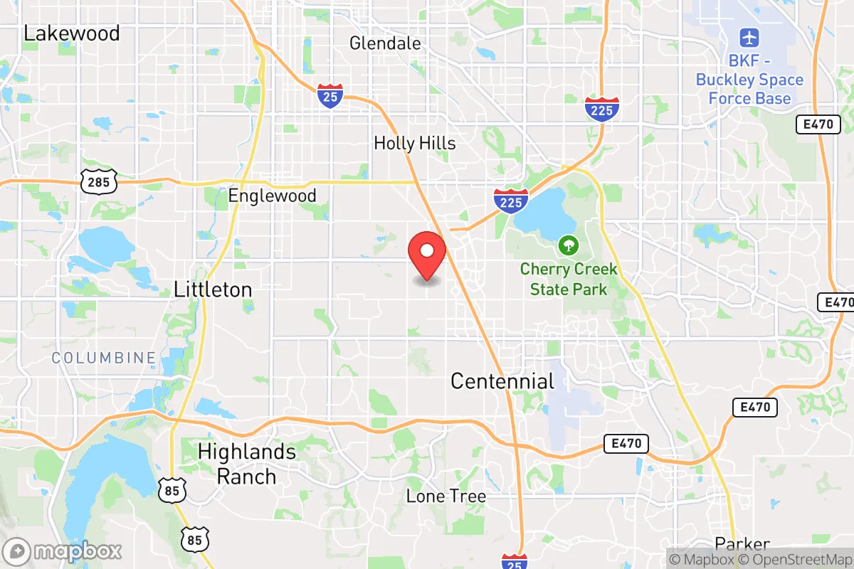 Map centered at 39.6151, -104.9133