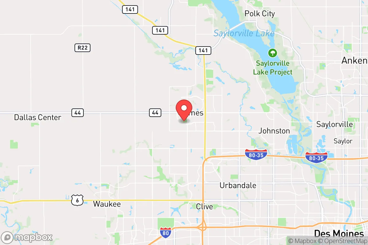 Map centered at 41.6801, -93.7982