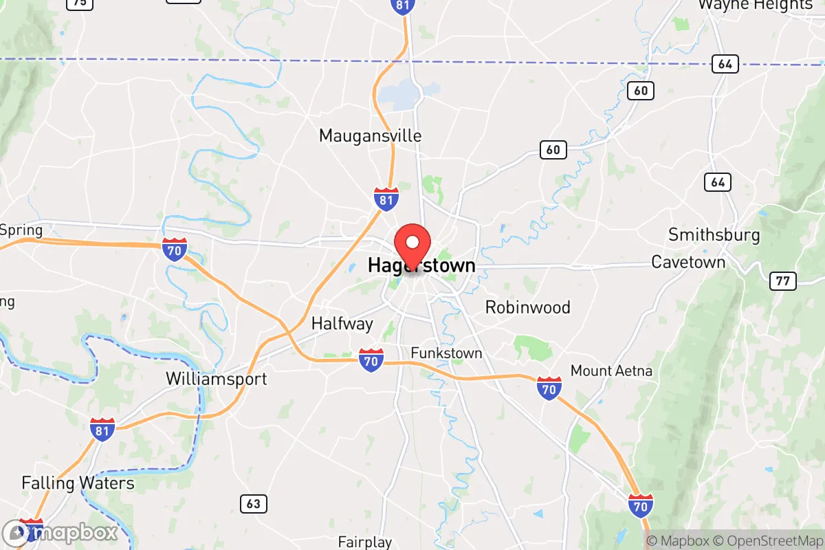 Map centered at 39.6392, -77.7236