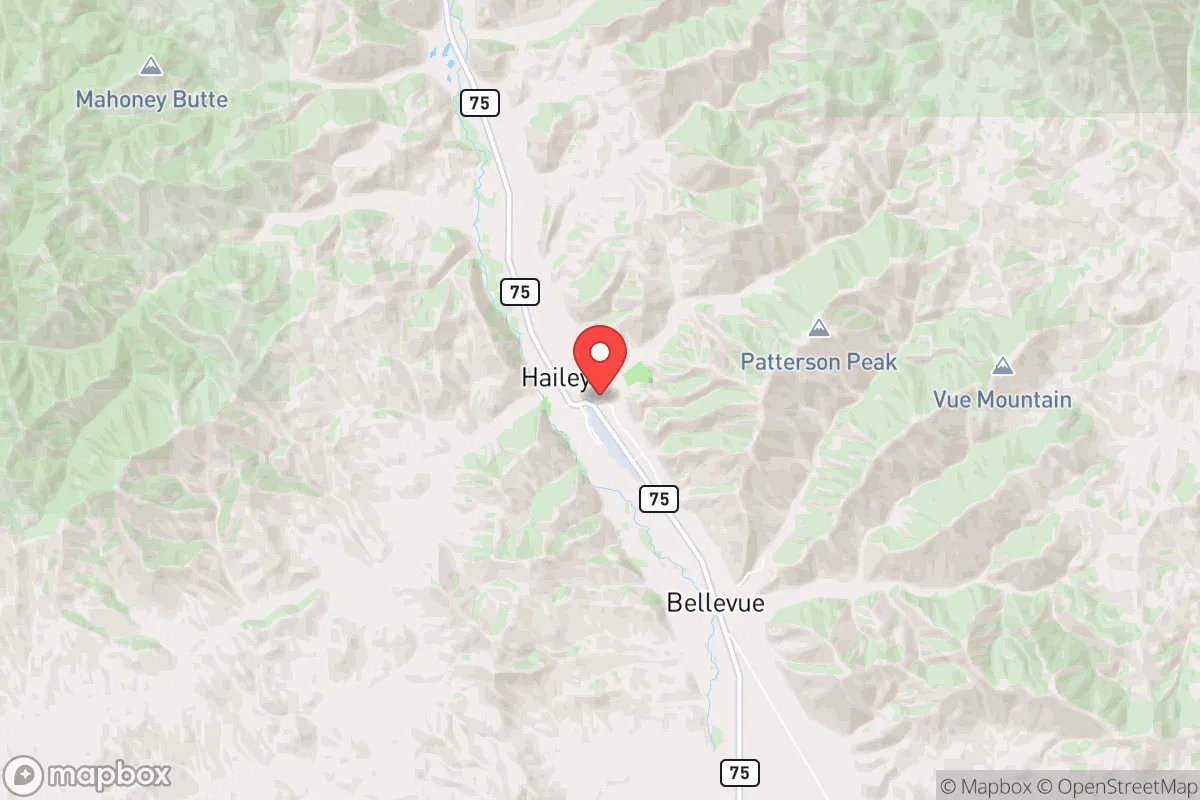 Map centered at 43.5140, -114.3001