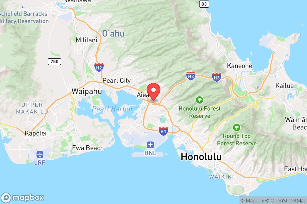 Map centered at 21.3732, -157.9196
