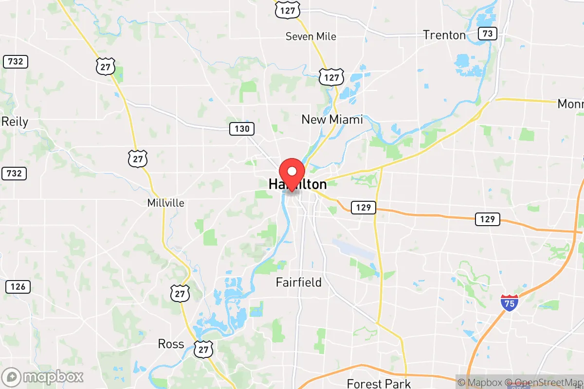 Map centered at 39.3938, -84.5652