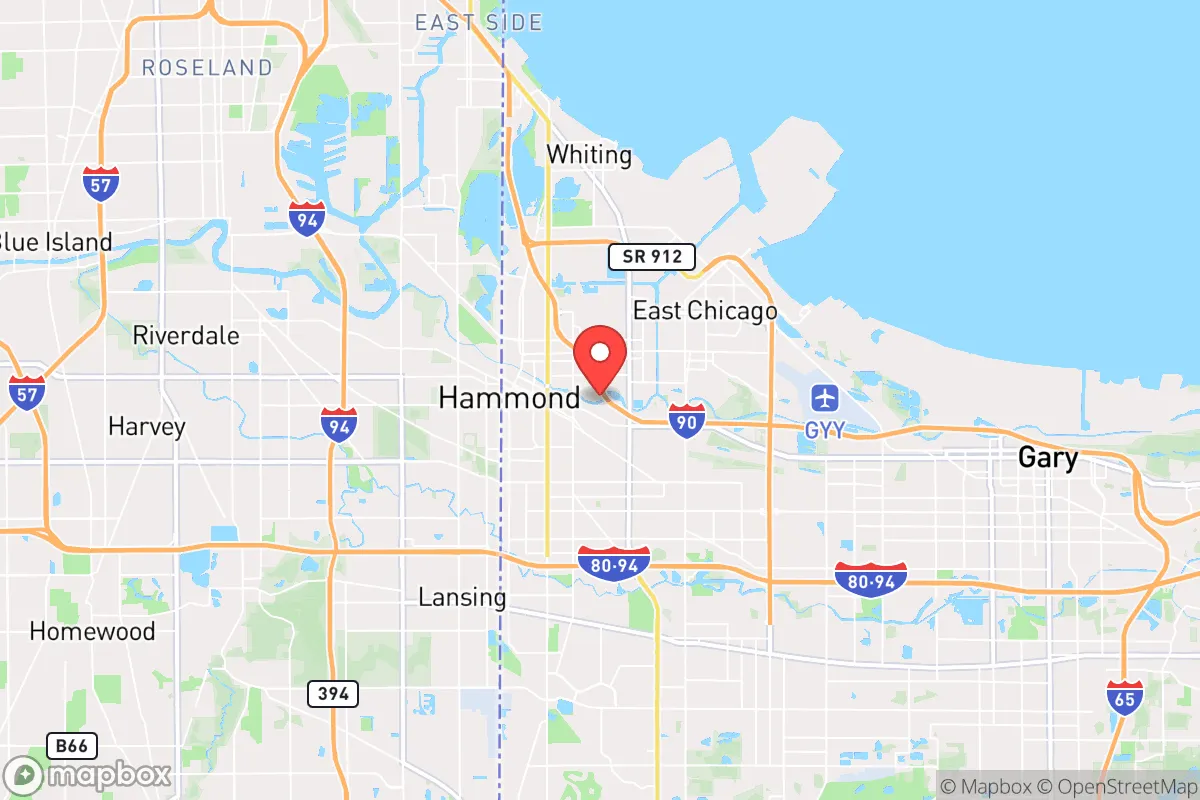 Map centered at 41.6168, -87.4909