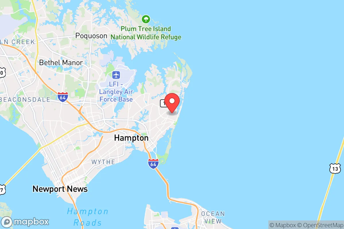 Map centered at 37.0488, -76.2954