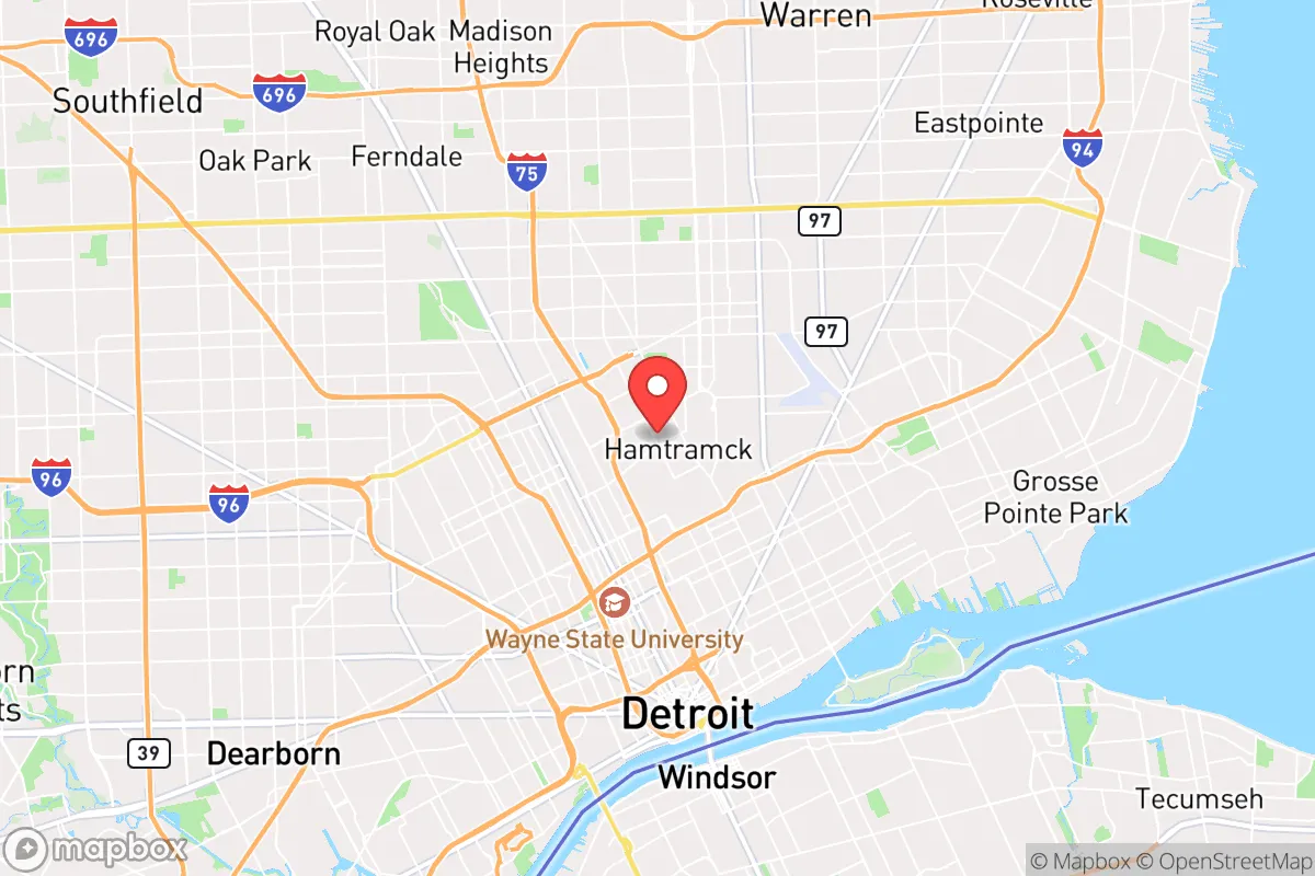 Map centered at 42.3954, -83.0559