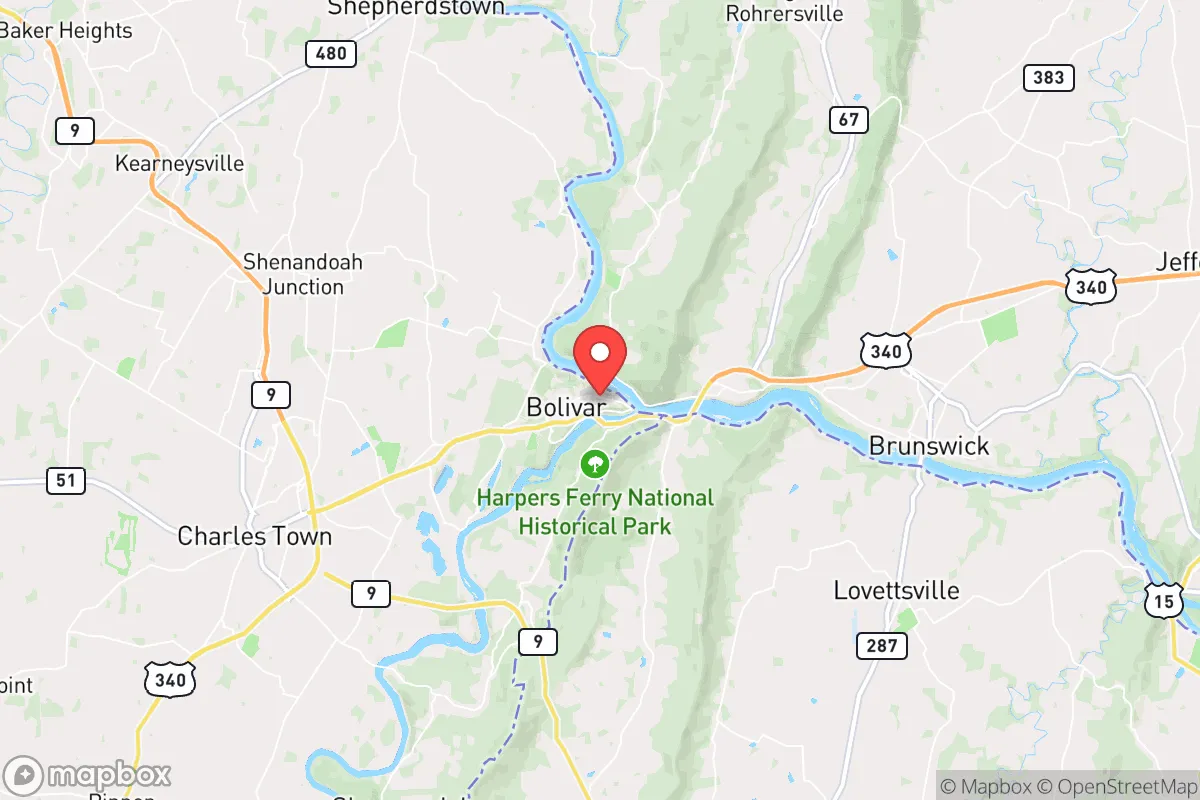 Map centered at 39.3253, -77.7410