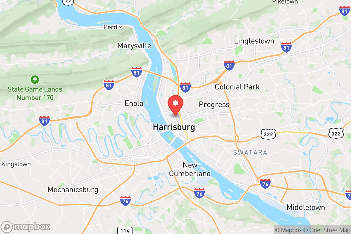 Map centered at 40.2752, -76.8842