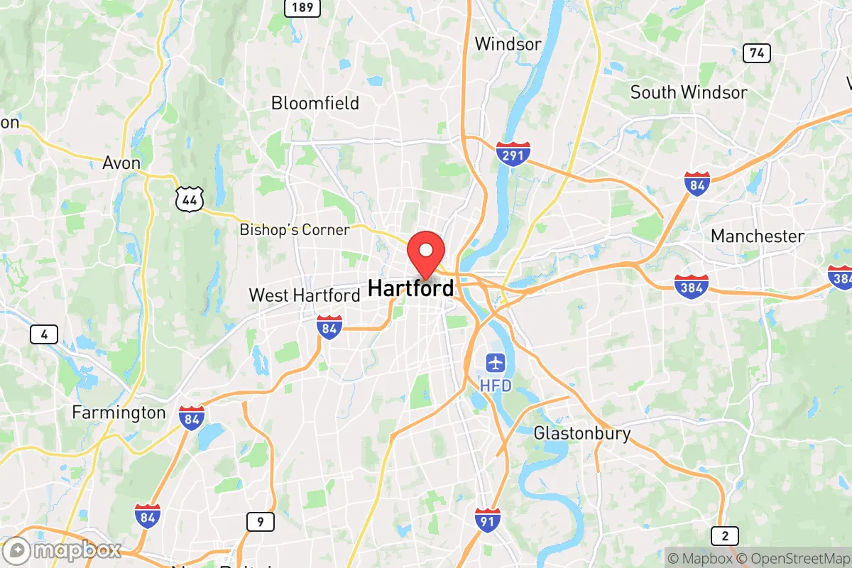 Map centered at 41.7661, -72.6835