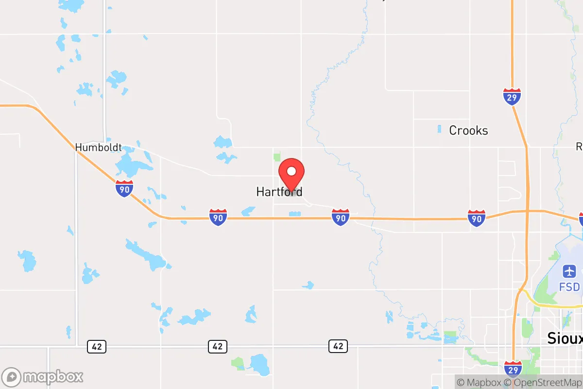 Map centered at 43.6212, -96.9373