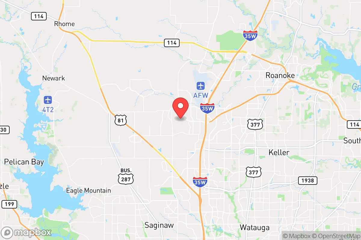 Map centered at 32.9611, -97.3394