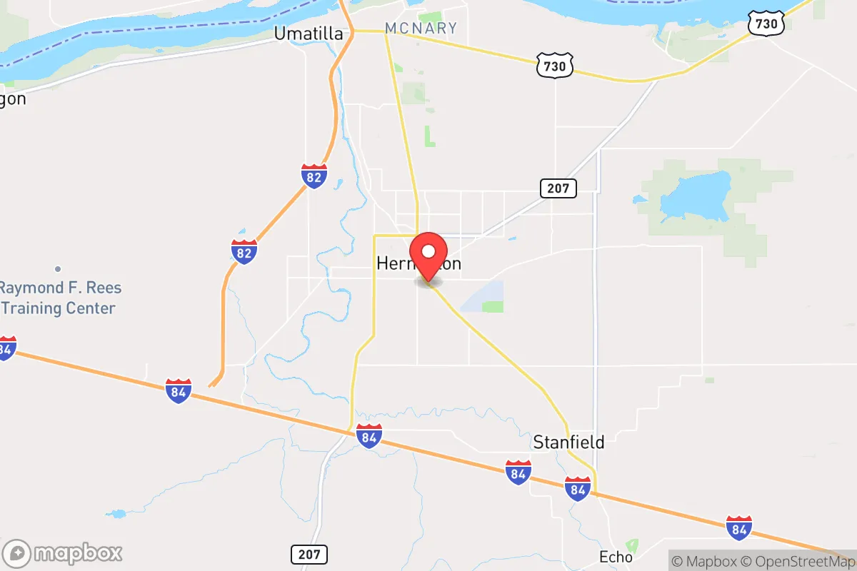 Map centered at 45.8329, -119.2848