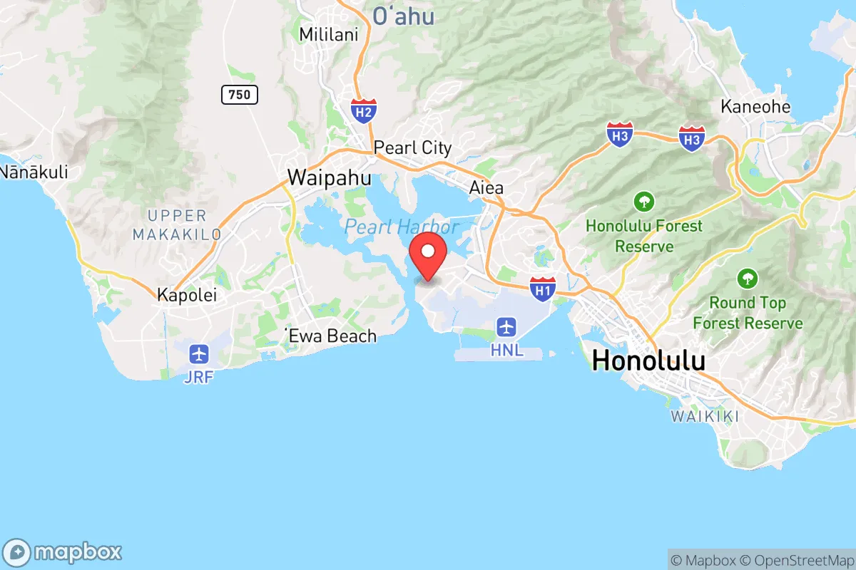 Map centered at 21.3384, -157.9617