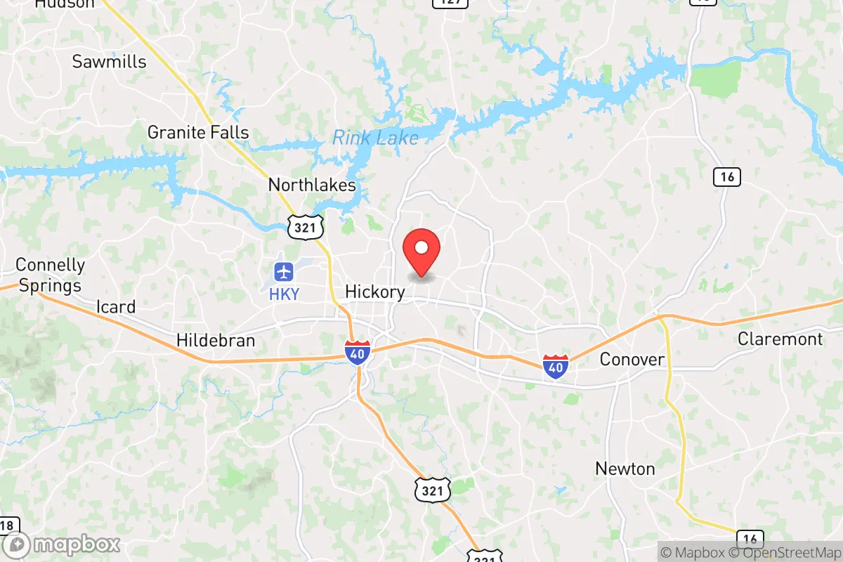 Map centered at 35.7375, -81.3214