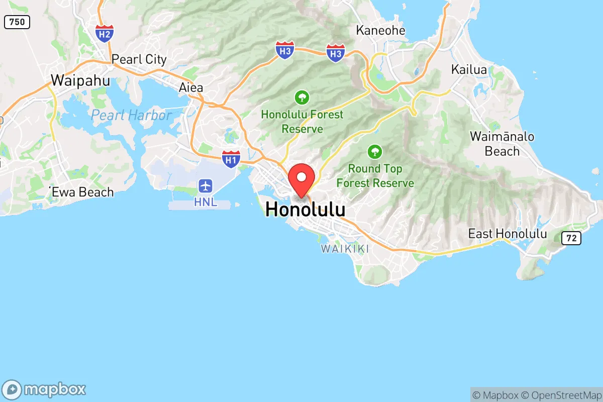 Map centered at 21.3099, -157.8581