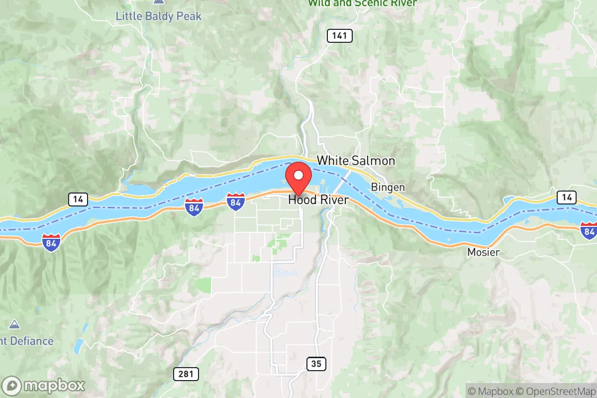 Map centered at 45.7091, -121.5261
