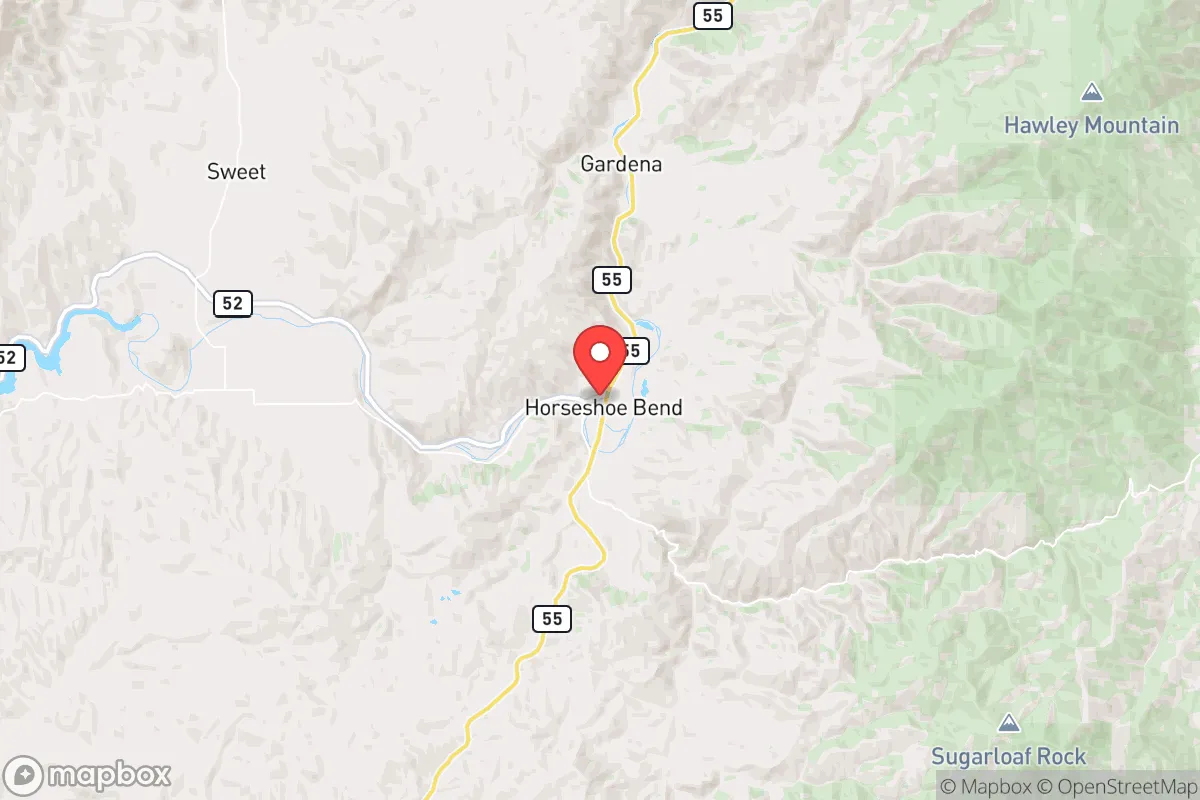 Map centered at 43.9164, -116.1997