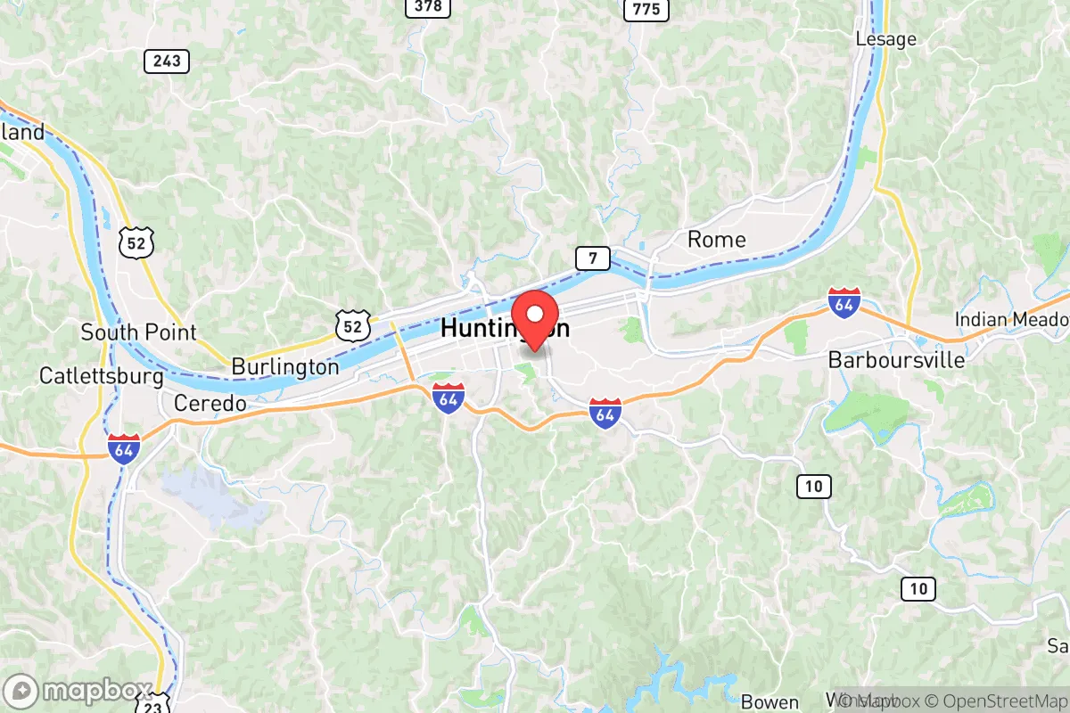 Map centered at 38.4106, -82.4336