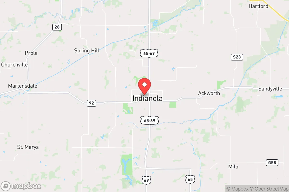 Map centered at 41.3630, -93.5655