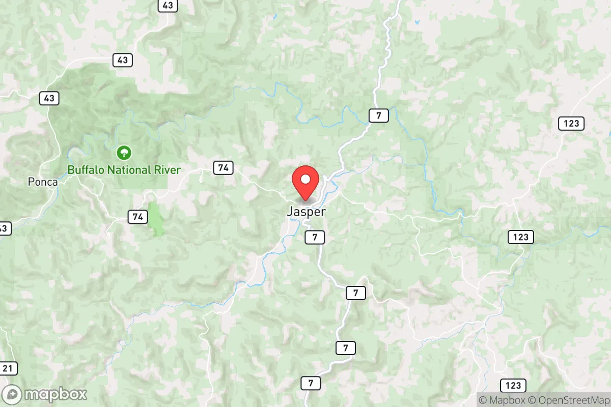 Map centered at 36.0124, -93.1874