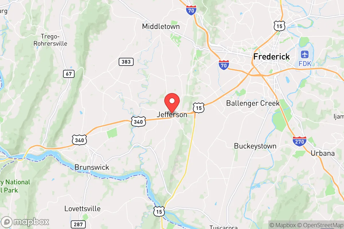 Map centered at 39.3621, -77.5320