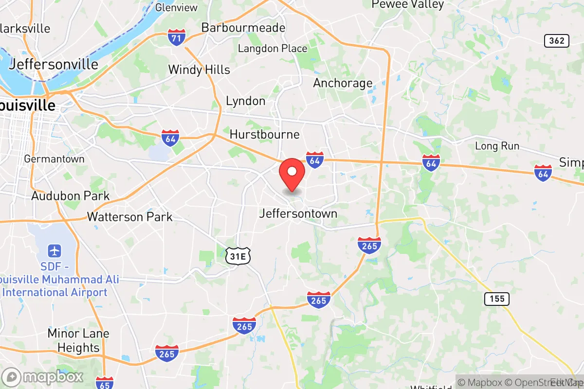 Map centered at 38.2047, -85.5688