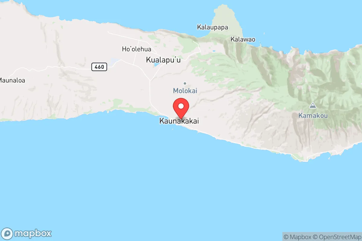 Map centered at 21.0910, -157.0186