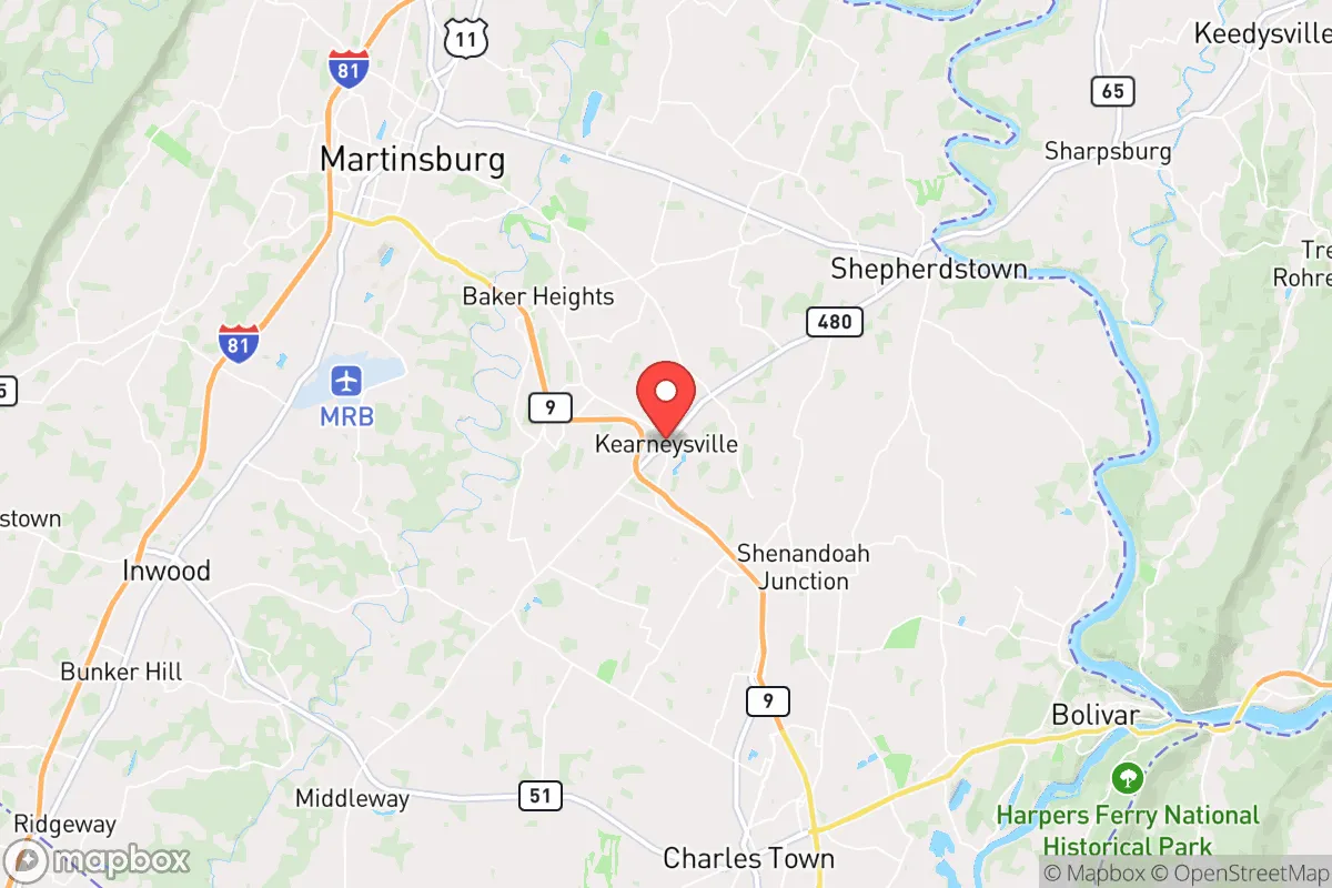 Map centered at 39.3882, -77.8856