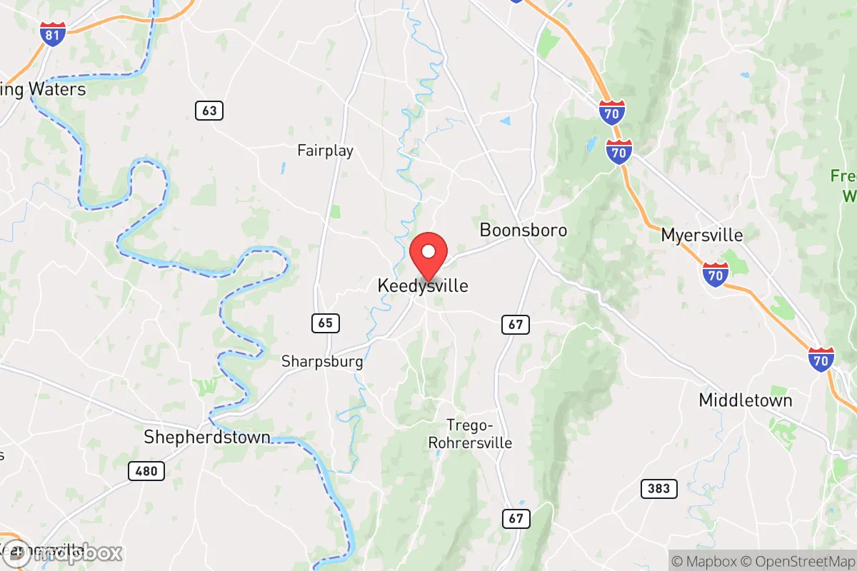 Map centered at 39.4863, -77.6977