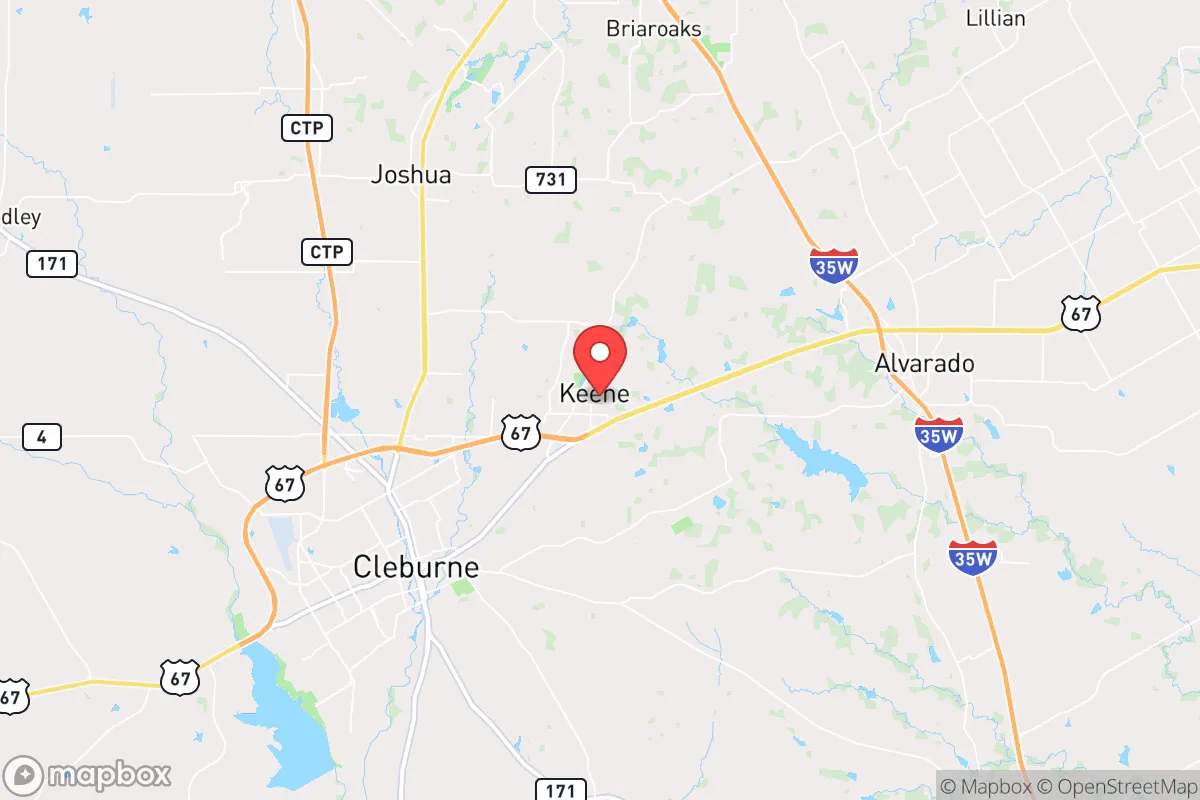 Map centered at 32.3959, -97.3234